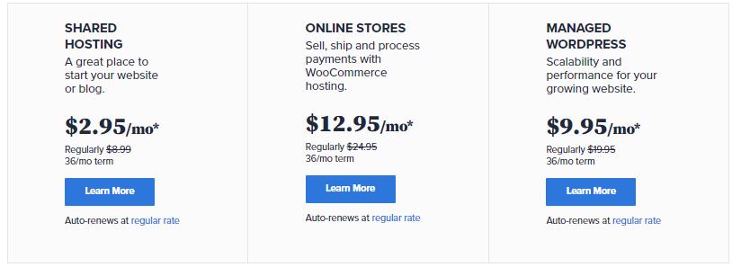 bluehost price